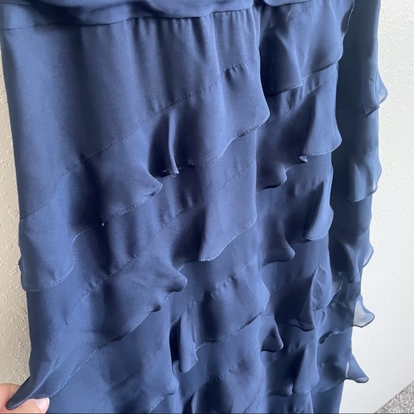 3/$20 JS Collections Navy Blue Beaded Strap Tiered Dress - Picture 5 of 14